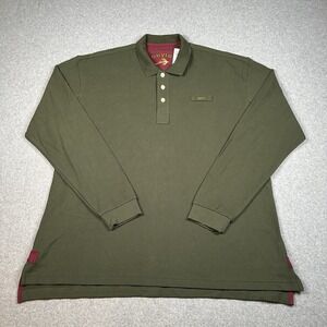 Orvis LS Signature Polo Mens XL Pine Green NWT 100% Cotton Long Sleeve